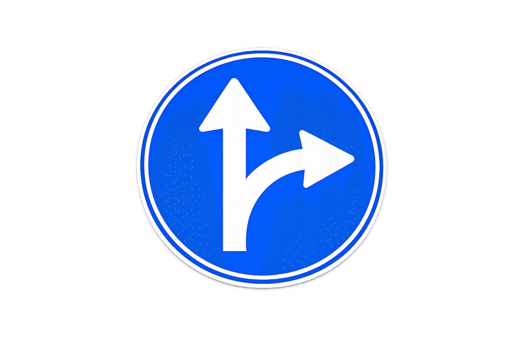 verplichte rijrichting bord